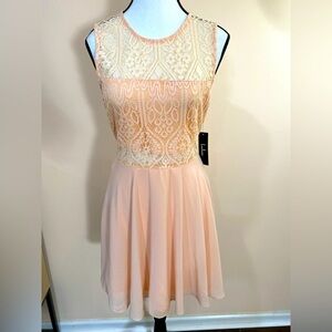 Lulu’s Pink Blush Lace Sleeveless Mini Dress Boho size Medium NWT
